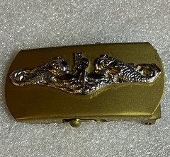 Gold Tone Flip Top Metal Belt Buckle Silver Deer Design Men&rsquo;s 1.5 in Fit
