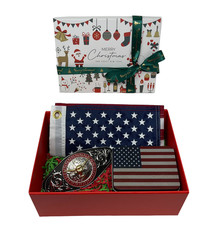Western Belt Buckle Christmas Gift Set – Small American Flags – Patriotic Gifts