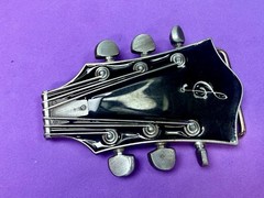 Guitar Head Stack Tuning Keys Black Enamel Cutout Belt Buckle by Jean&rsquo;s Friend