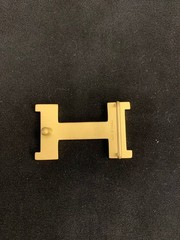 H Logo Belt Buckle 32mm 1.25&Prime; Unisex Gold