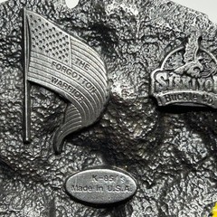 Vietnam Veteran Belt Buckle Eagle Soldiers Helicopter US Flag Made in USA