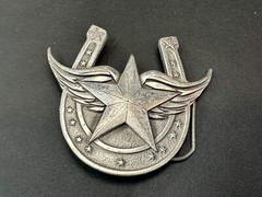 Lucky Star In Horseshoe Vintage 2004 Cutout Great American Products Belt Buckle
