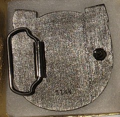 Vintage Metal Belt Buckle, Nice Horsehead and Horseshoe, Enamel, Rodeo, Nice