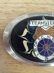 RARE VINTAGE TEAMSTERS UNION BELT BUCKLE – I.B. OF T.C. W.&H. OF A.