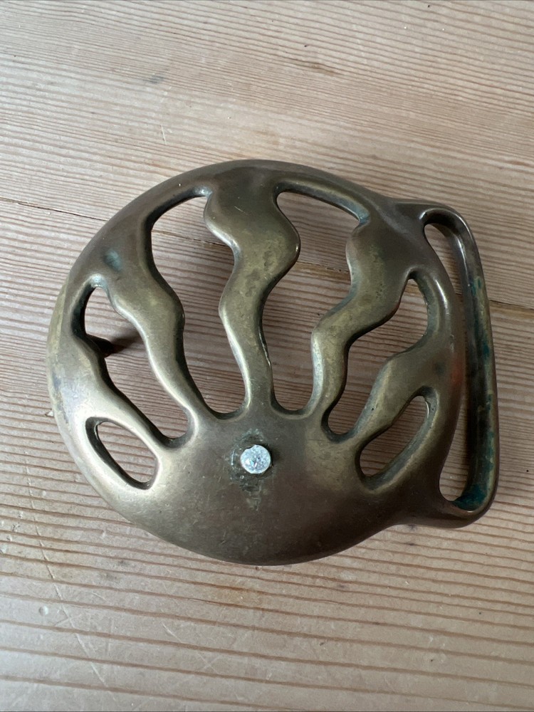 Vintage DUNCAN LAURIE Sunrise Rays Belt Buckle 1970 Signed Star Buckle Hippie