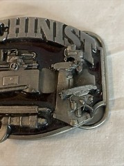 Vintage 1987 Siskiyou Buckle Co Machinist Belt Buckle R-50 Made In USA