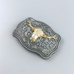 Small Size Vintage Bull Head Western Belt Buckle Boucle de Ceinture