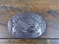 1993 ARROYO GRANDE BUCKLE CO BALD EAGLE PEWTER BELT BUCKLE AG87