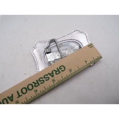 Vintage Silver Tone Covered Wagon Belt Buckle Western Cowboy Stagecoach 3.25in