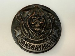 Sons Of Anarchy Grim Reaper Tattoo Cosplay TV Show TM & 2013 Fox Belt Buckle