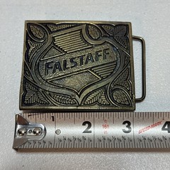 Falstaff Beer Brass Belt Buckle Vintage Wyoming Studio Art Works USA