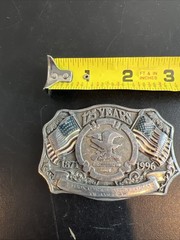 NRA Metal Belt Buckle 1871-1996 NRA 125thAnniversary American Flag