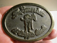 VINTAGE « THE BRASS ASS OF CRIPPLE CREEK » BELT BUCKLE HEAVY – GW-26