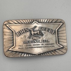 John Deere Vintage Belt Buckle 1984 Historical 1936 Trademark Moline Illinois