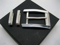 Sterling silver buckle w/ 30mm Genuine Ostrich belt size 26 to 46 made in U.S.A.