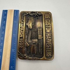 Case IH US Custom Harvesters Campaign 1992 Brass Belt Buckle Cowboy Western Farm