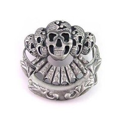 Skeleton Skull Clear Rhinestones Halloween Metal Belt Buckle