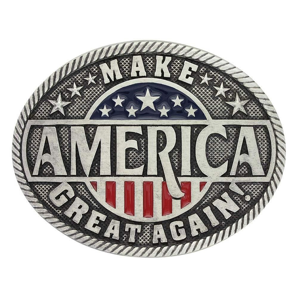 Montana Silversmiths Attitude Make America Great Again Flag Western Belt Buckle