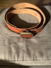 Shambu Belt And Buckle. Flower design, light brown and very unique