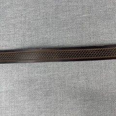 Bison Denim Brown Leather Belt 110cm 43 in Ornate Longhorn Buckle Western