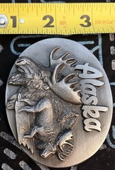 Siskiyou Buckle Co. Lot Alaska Moose 1992 & Native American Buffalo Nickel 1991
