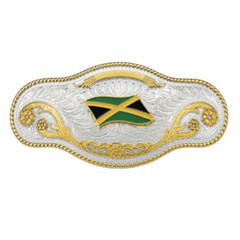 Big Jamaican Jamaica Flag Wrestling Belt Buckles