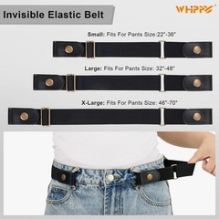 WHIPPY 2 Pack Buckle Free Comfortable Large Size: 32&Prime;-48&Prime;, A-black/Coffee