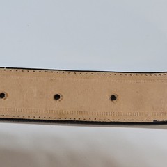 YAC Leather And Silk Blk And White Horse Head Design Belt 34&Prime;