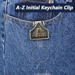 Vintage Western Cowboy Letter Keychain,Handmade Metal-Z Initial Key Chain A