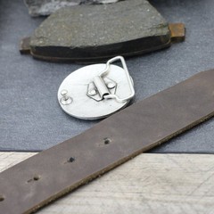 Round Graphic Belt Buckle, Modern Pattern, Stylish Accessory