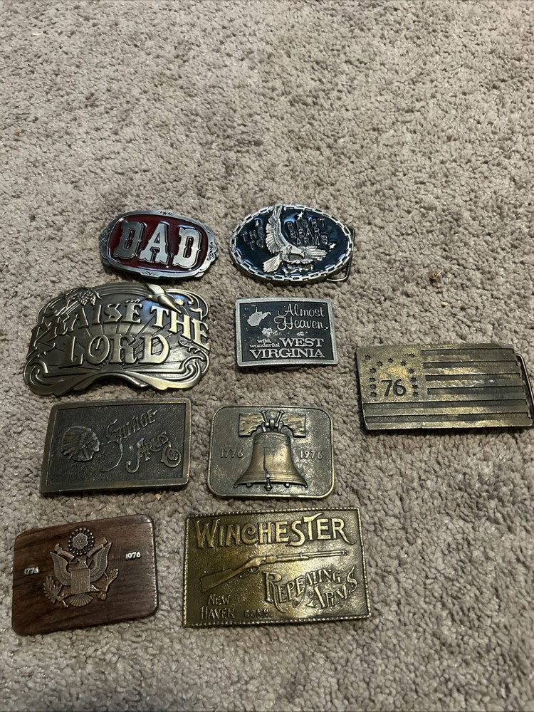 Brass And Pewter Belt Buckles
