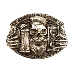 German silver belt buckle Beer, Beer fans buckle, Beer and Skull belt buckle