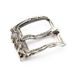 German silver belt buckle « Smaug dragon », handmade pin type german silver buckle