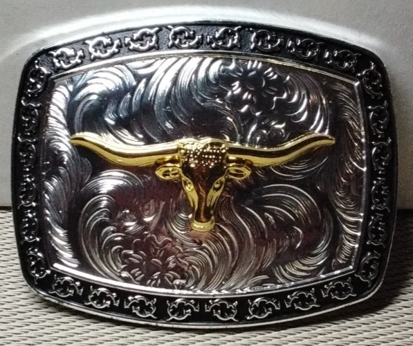 Long Horn Bull Western Cowboy Belt Buckle Hebilla Vaquera