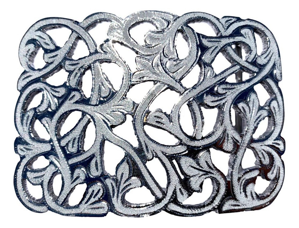 Mexican Charro Style Floral Cowboy Belt Buckle Hebilla Vaquera Made In Mexico