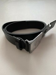 Nixon Icon Cut Out All Black Leather Belt Size S