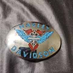 Vintage Harley-Davidson Belt Buckle Turquoise Fleck 1980!