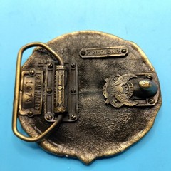 Vintage 1982 Vietnam Service Belt Buckle Indiana Metal Craft IMC Serial 1074