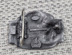 Vintage Siskiyou Buckle Co Belt Buckle Mens Silver Alaska Eagle Cabin Ram