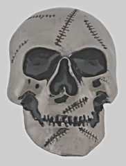 Skull Belt Buckles Costume Skeleton Halloween Party Tribal Gunmetal Gray Vintage