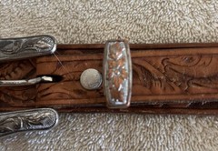 Western Vintage Men&rsquo;s Belt Buckle Custom Personalized Monogrammed Leather Belt
