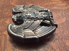 Vintage 80s AVON Perched Eagle Thick Metal Belt Buckle
