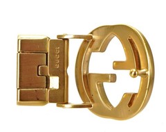 Authentic GUCCI Gold GG Interlock Belt Buckle Italy Unisex fits 30mm width belt