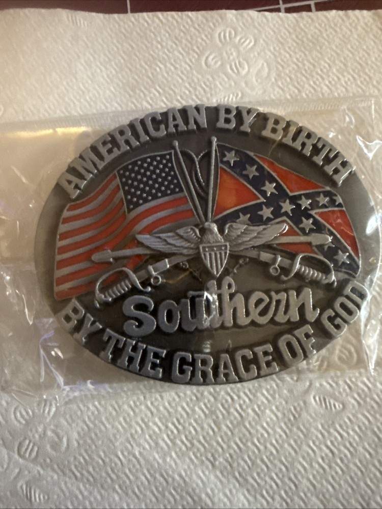Belt Buckle Two Flag. New