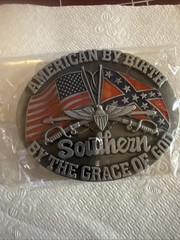 Belt Buckle Two Flag. New