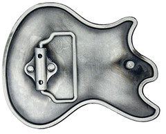 Red Guitar Head Rock Music Enameled Belt Buckle New
