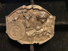 VINTAGE MARTIN ARCHERY INC BELT BUCKLE MADE IN USA HIGH RELIEF 3.25X2.5!!!