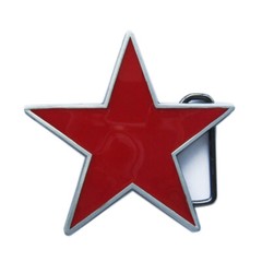 Vintage Style Red Enamel Star Belt Buckle Boucle de ceinture Stock in the US