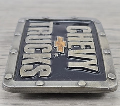 Buckles of America Masterpiece Collection Silver Tone Enamel Chevy Trucks Buckle
