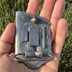 Vintage Iowa wildlife federation elk Western Metal Belt Buckle